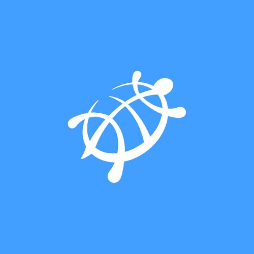 sinisel taustal valgega haigekassa logo (kilpkonn).